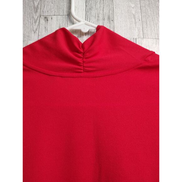 Iman Woman's City Chic Red Open front Jacket Crepe TIE Sleeves Size Medium - Picture 3 of 12